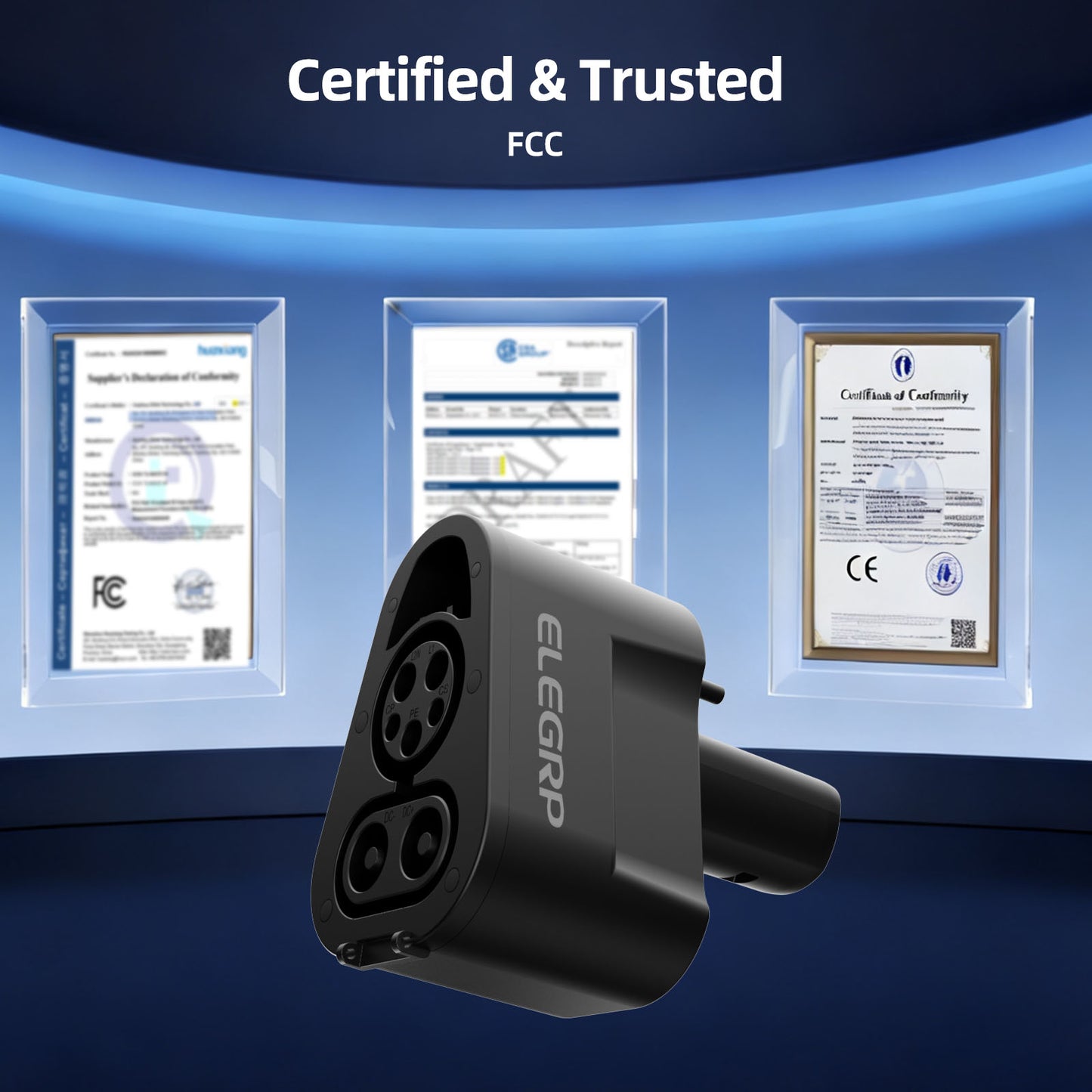 EV Charging Adapter 500A 1000V DC, CCS1 Charger to NACS Vehicle