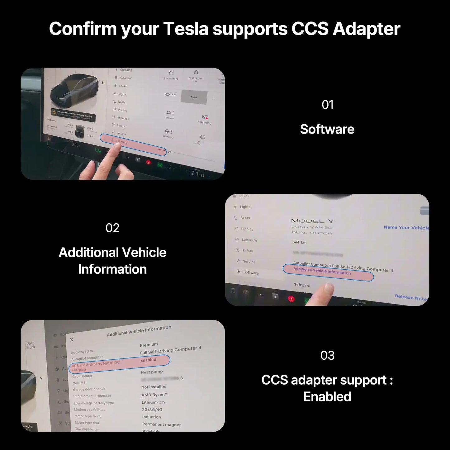EV Charging Adapter 500A 1000V DC, CCS1 Charger to NACS Vehicle
