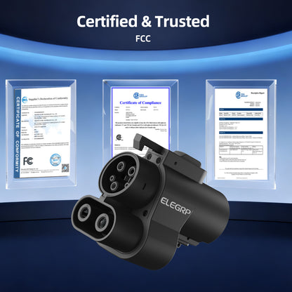 EV Charging Adapter 500A 1000V DC, NACS Charger to CCS1 Vehicle