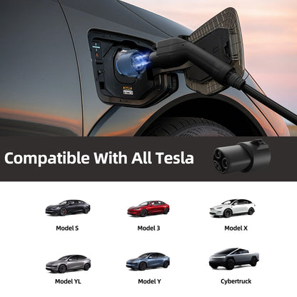 EV Charging Adapter 80A 250V AC, J1772 Charger to NACS Vehicle