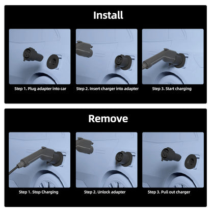 EV Charging Adapter 80A 250V AC, J1772 Charger to NACS Vehicle