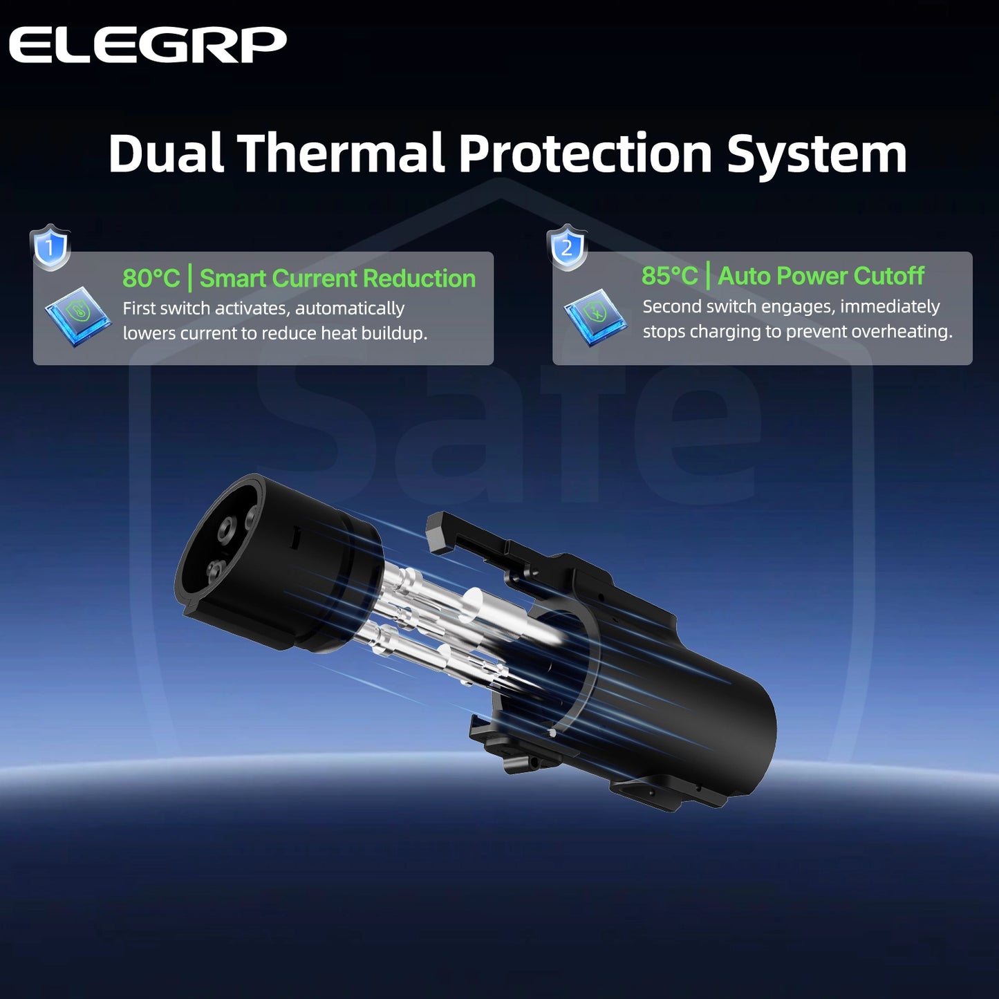 EV Charging Adapter 80A 250V AC, NACS Charger to J1772 Vehicle