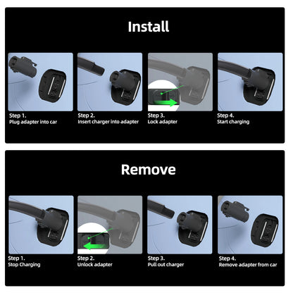 EV Charging Adapter 80A 250V AC, NACS Charger to J1772 Vehicle