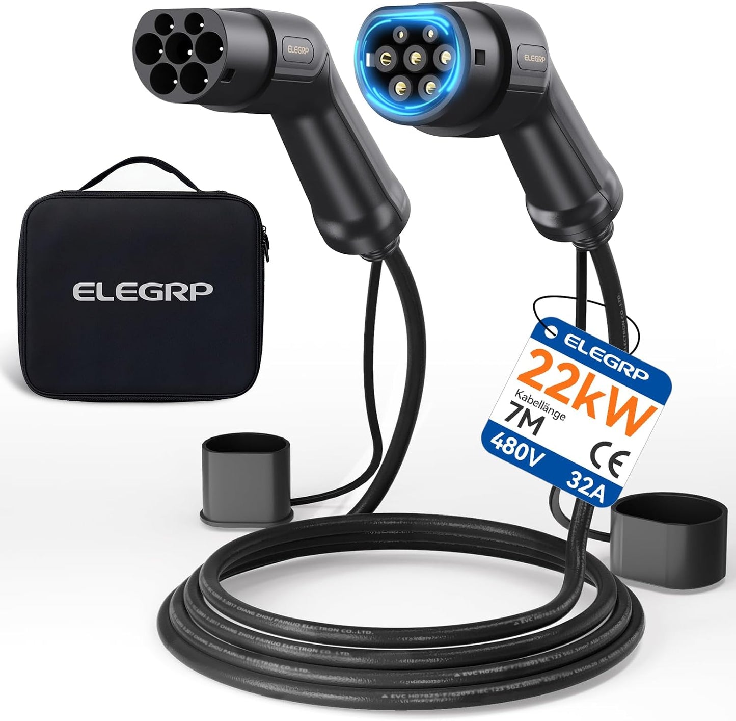 Typ 2 Ladekabel für E-Autos | 22kW, Mode 3, 32A, 3-Phase